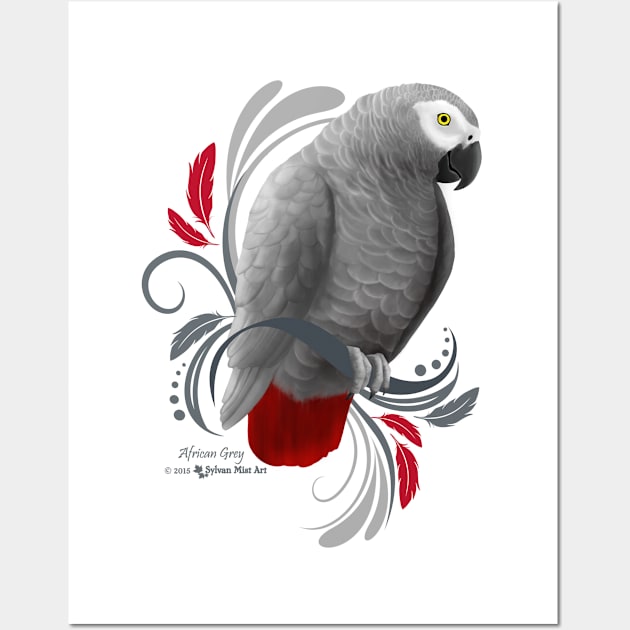 African Grey Parrot Wall Art by Sylvanmistart